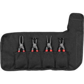 Tekton 7" 0.070" Tip Size Internal and External Retaining Ring Pliers with Roll 4 Piece Set 