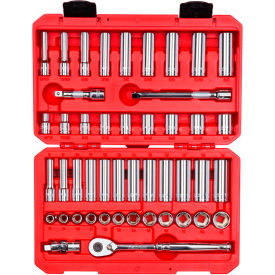 Tekton 3/8" Drive Shallow & Deep 6-Point Socket & Ratchet Set with Case 46-Piece 