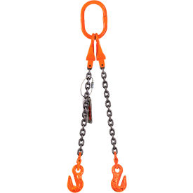 Double Leg Chain Sling, Grab Hook, 3/8" x 10', 8800 lb, 30-Degrees Angle, G100 view 2