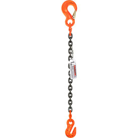 Single Leg Chain Sling, Sling Hook & Grab Hook, 3/8" x 8', Grade 100 view 2