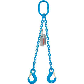 Double Leg Chain Sling, Sling Hook, 1/2" x 10', 17900 lb Capacity, 30-Degrees, G120 view 2