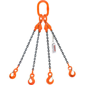 9/32" x 5' Quad Leg Chain Sling, 6400 lb Capacity, 30° Angle, Grade 100 view 2