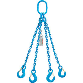 Quad Leg Chain Sling, Sling Hook, 9/32" x 10', 7800 lb Sling Capacity, 30° Angle, G120 view 2