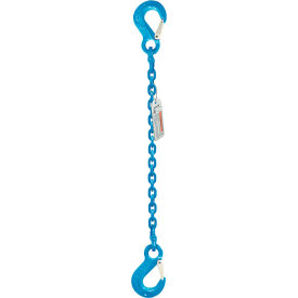Single Leg Chain Sling, Sling Hooks Both Ends, 9/32" x 5', 5200 lb. Capacity, 90-Degrees, G120 view 2