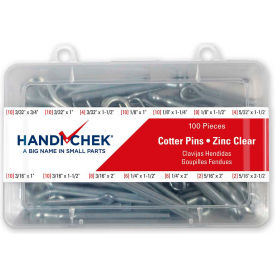 Flint Hills Trading DISP-CP100HC Cotter Pin Assortment Carbon Steel Zinc Clear 100 Piece Handi-Chek Version image.