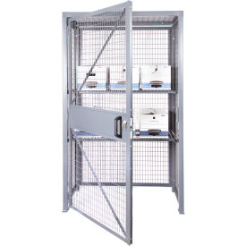 Folding Guard LPC-4818-7-KD Folding Guard® Stor-More 1-Tier 1 Door Security Locker, 48"W x 18"D x 84"H, Gray, Unassembled image.