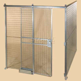 Folding Guard QWK121212-2 Qwik-Fence® Wire Mesh Pre-Designed, 2 Sided Room Kit, W/O Roof 12W X 12D X 12H, W/Slide Door image.