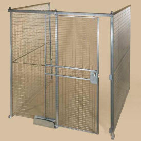 Folding Guard QWK121212-3 Qwik-Fence® Wire Mesh Pre-Designed, 3 Sided Room Kit, W/O Roof 12W X 12D X 12H, W/Slide Door image.