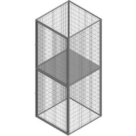 Stor-More® TSL-FW 2-Tier Storage Locker with Mesh Back Starter Unit 36"W x 49"D x 93"H Gray 