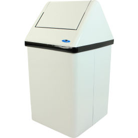 Frost Products Ltd 302NL Frost Steel Square Swing Top Trash Can, 14 Gallon, White image.