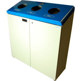 Frost Free Standing Three Stream Recycling Station, Blue/Gray