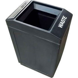 Forte Product Solutions 8002044 Forte 39 Gallon Sidekick™ Open Top Waste Container w/Ashtray, Black - 8002044 image.