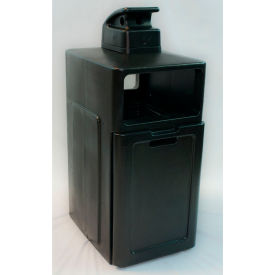 Forte Product Solutions 8002839 Forte 42 Gallon Enclosed Top Waste Container W/ Ashtray, Black - 8002839 image.
