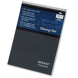 Tops Business Forms 63978 Docket® Diamond Top-Wire Legal Rule White Planning Pad, 8-1/2x11-3/4, 60 Sheets image.