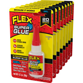 Flex Super Glue, 20g Gel Bottle, Clear, 8/Case view 2