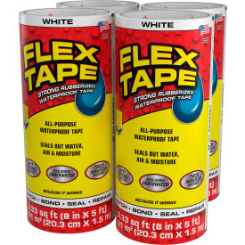 Strong Rubberized Waterproof Tape, 8" x 5', White, 4/Case view 2