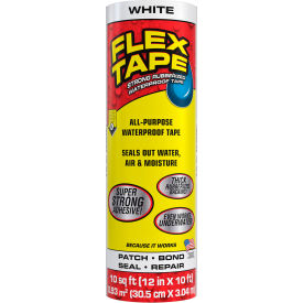 Strong Rubberized Waterproof Tape, 12" x 10', White, 4/Case view 2