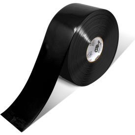 Polyester Safety Floor Tape, 4"W x 100'L, 50 Mil, Black view 2