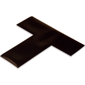 Floor Tape Ts, 2"W x 6"L, 50 Mil, Black, 100/Pack view 2