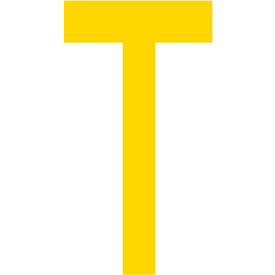 Floor Location Marker, Letter T, 10"W x 4-1/2"L, 20 Mil, Yellow, 10/Pack view 2