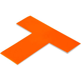 Floor Tape Ts, 2"W x 6"L, 50 Mil, Orange, 100/Pack view 2