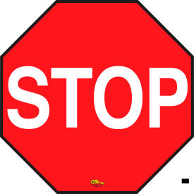 24" Octagon Floor Marking Sign, Stop, Red view 2