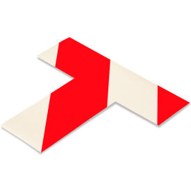 Safety Floor Tape & Floor Marking, 2"W x 6"L, 50 Mil, Red/White, 100/Pack view 2