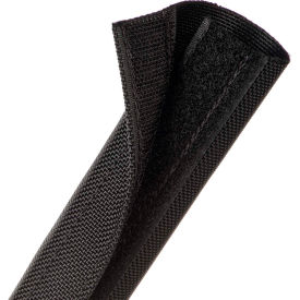 TECHFLEX INC DWN1.25BK-25 Techflex Durawrap 1050 Ballistic Nylon Wrap w/ Velcro Closure 1.25" Dia., 25, Black image.