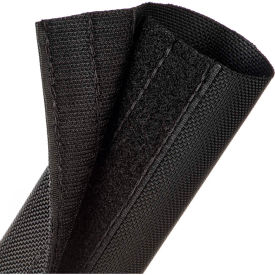 TECHFLEX INC DWN2.00BK-25 Techflex Durawrap 1050 Ballistic Nylon Wrap w/ Velcro Closure 2" Dia., 25, Black image.