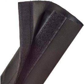 TECHFLEX INC DWN2.50BK-150 Techflex Durawrap 1050 Ballistic Nylon Wrap w/ Velcro Closure 2.50" Dia., 150, Black image.