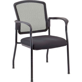 Raynor Marketing Ltd. 7011-5806-PM01 Eurotech Stackable Mesh Guest Chair with Arms - Black Fabric - Dakota 2 Series image.