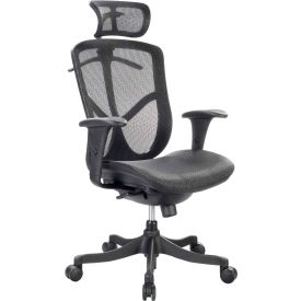 Raynor Marketing Ltd. FUZ6B-HI-W09-01 Eurotech All Mesh Task Chair - High Back - Black - Fuzion Series image.