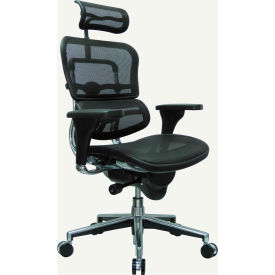 Raynor Marketing Ltd. ME7ERG-W09-01 Eurotech Mesh Managers Chair - High Back - Black - Ergohuman Series image.