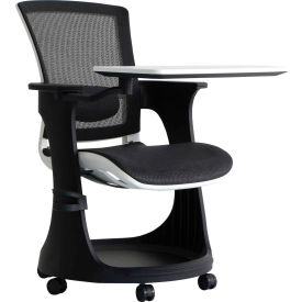 Raynor Marketing Ltd. SKTRN-WHBLK-W09-01 Eurotech Mesh Chair on Casters with Table Arm - Black/White - Eduskate Series image.