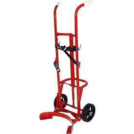 2 Wheel Poly/Steel Drum Truck, 55 Gallon Capacity, Red view 2