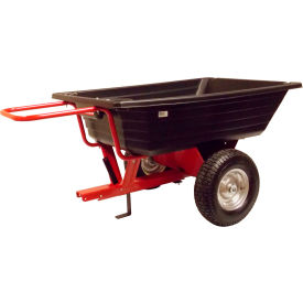 Milwaukee Dual Wheel Push/Pull Poly Dump Cart 10 Cu. Ft. 800 lb. Cap. Black/Red 