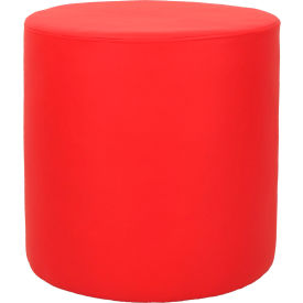 Global Industrial 695629RD-AM Interion® Antimicrobial Round Reception Ottoman, Red image.