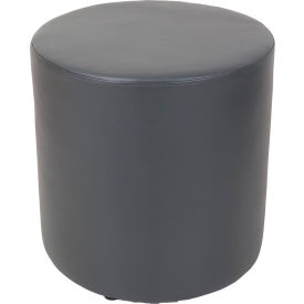 Global Industrial 695629GY-AM Interion® Antimicrobial Round Reception Ottoman, Gray image.