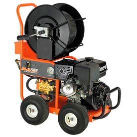 General Pipe Cleaners JM-3000-A General Wire JM-3000-A Gas Water Jet Drain/Sewer Cleaning Machine W/200 x 3/8"Hose CM-300 Cart Reel image.