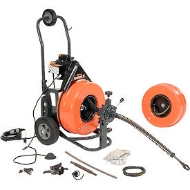 General Pipe Cleaners P-S92-A General Wire Speedrooter 92 Sewer Cleaning Machine, Includes 2 Cables & Cutter Set image.