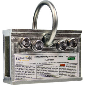 GF Protection Inc 10600 Guardian Universal Standing Seam Roof Clamp, 2-Way, Galvanized Steel, 130-310 lbs. Capacity image.