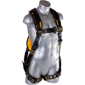 Guardian Cyclone Harness, Pass-Through Chest, Tongue Buckle Legs, Back D-Ring, M/L, 130-319 lbs Cap.