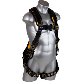 Guardian Cyclone Harness, Pass-Thru Chest, Tongue Buckle Legs, Side/Back D-Ring, XL, 130-323lbs Cap.