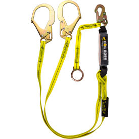 GF Protection Inc 21310 Guardian Big Boss Extended Free Fall Lanyard, 6 Double Leg W/ Steel Snap Hook, 18" Extension, Nylon image.