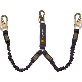 Guardian Arc Flash Shock Absorbing Lanyard Stretch Dual Leg Steel Snap Hook 6L 