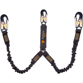 Guardian Arc Flash Shock Absorbing Lanyard Stretch Dual Leg Aluminum Snap Hook 6L 