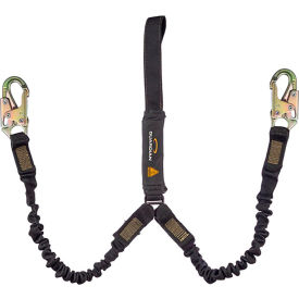 Guardian Arc Flash Shock Absorbing Lanyard Stretch Dual Leg Steel Snap Hook & Web Loop 6L 