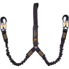 Guardian Arc Flash Shock Absorbing Lanyard Stretch Dual Leg Aluminum Snap Hook & Web Loop 6L 