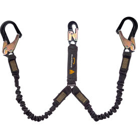 Guardian Arc Flash Shock Absorbing Lanyard Stretch Dual Leg Aluminum Rebar Hook 6L 