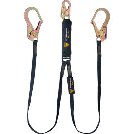 Guardian Arc Flash Shock Absorbing Lanyard Fixed Dual Leg Steel Rebar Hook 6L 